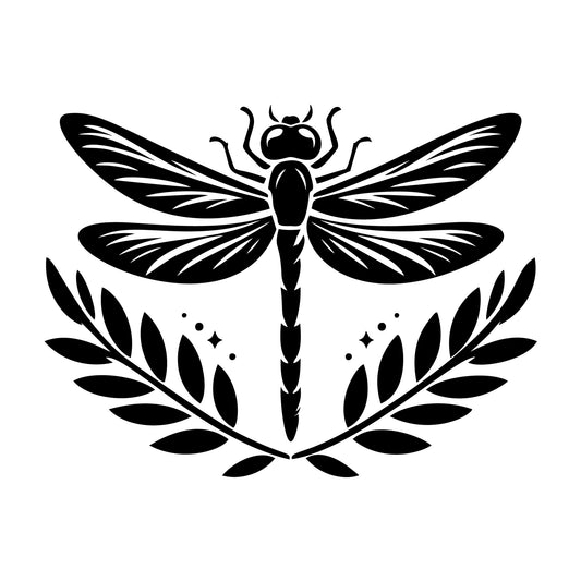 Dragonfly Silhouette 20 SVG silhouette design for Cricut, Silhouette, laser cutting, vinyl, sublimation, and craft projects.