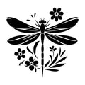 Dragonfly Silhouette 22 SVG silhouette design for Cricut, Silhouette, laser cutting, vinyl, sublimation, and craft projects.