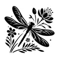 Dragonfly Silhouette 23 SVG silhouette design for Cricut, Silhouette, laser cutting, vinyl, sublimation, and craft projects.