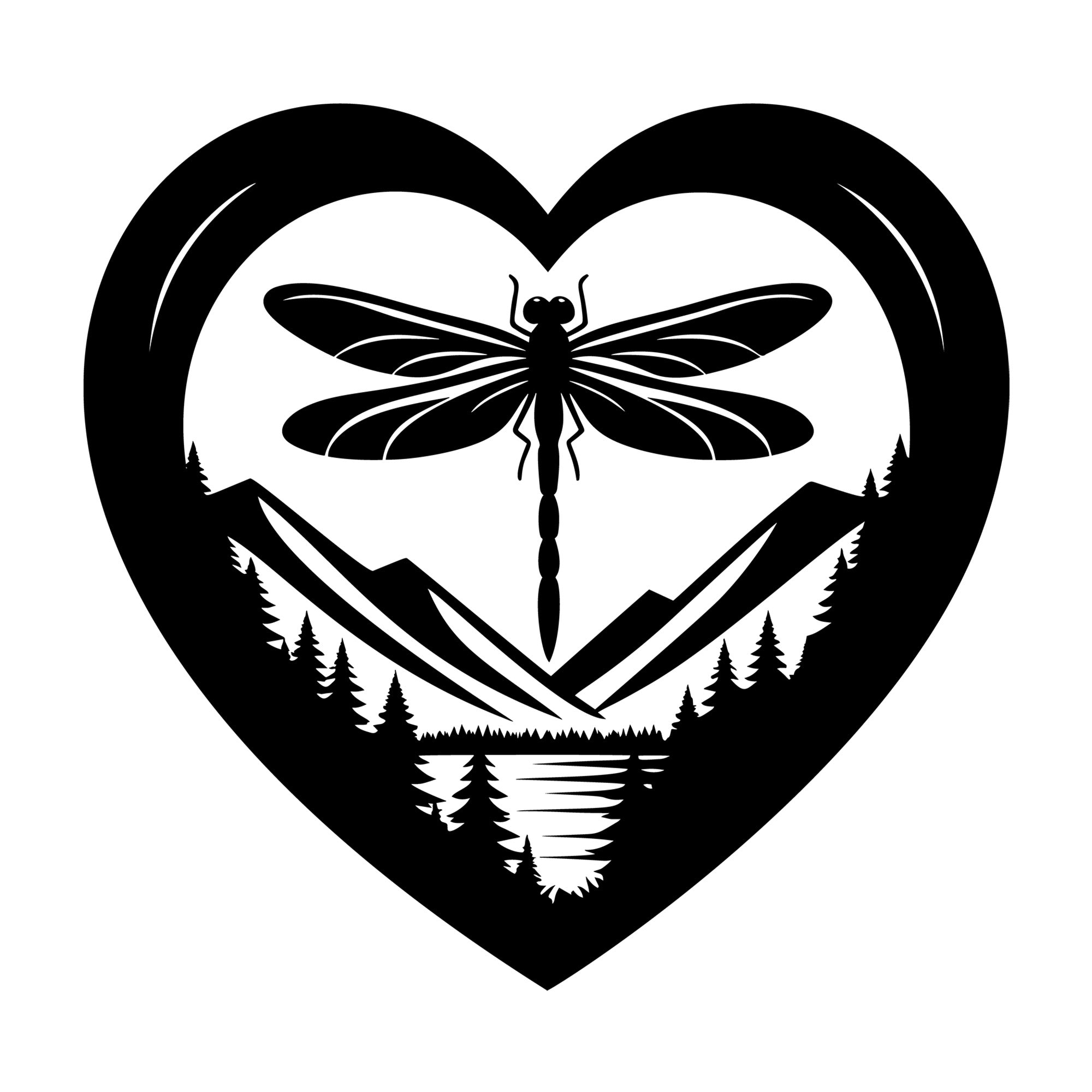 Dragonfly Silhouette 27 SVG silhouette design for Cricut, Silhouette, laser cutting, vinyl, sublimation, and craft projects.