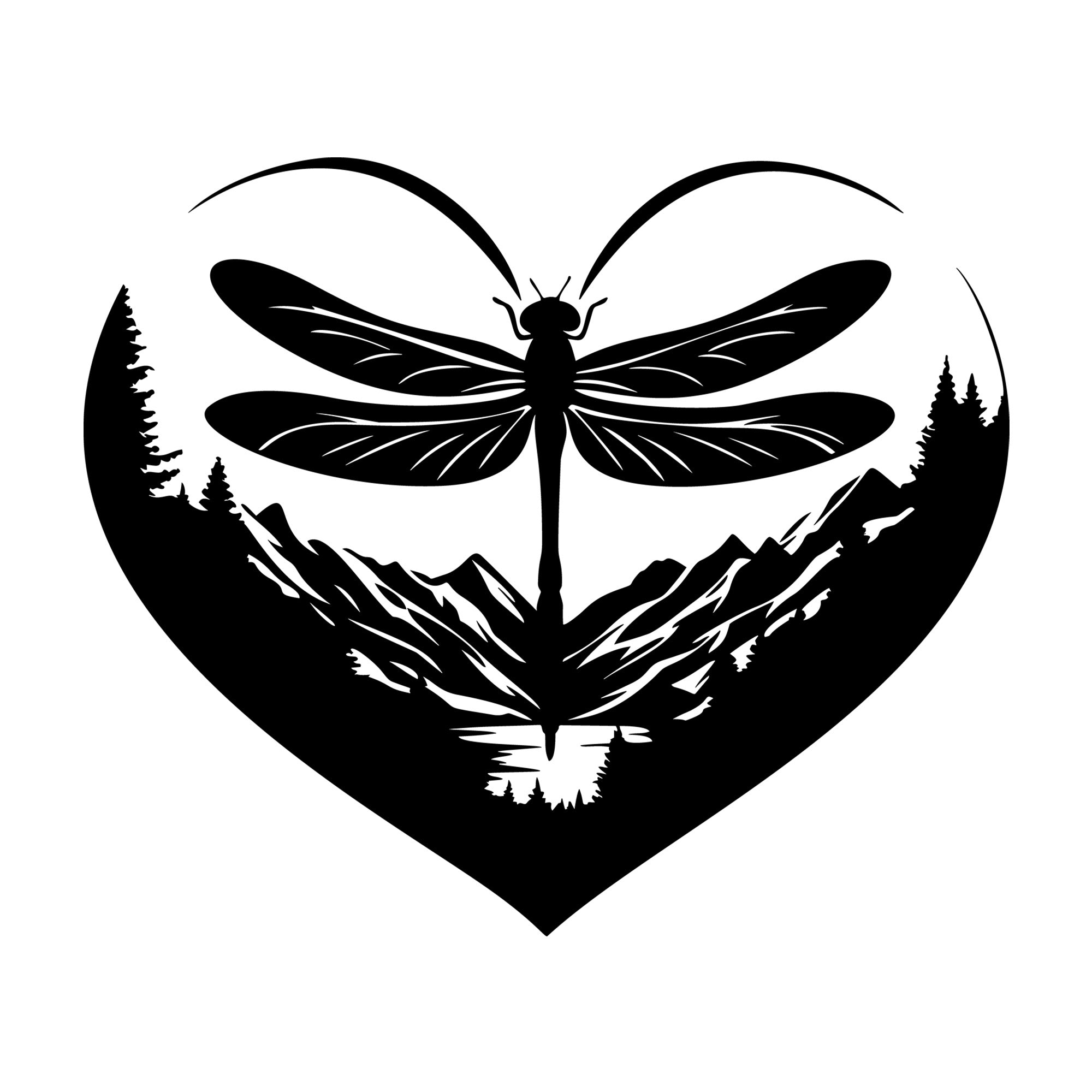 Dragonfly Silhouette 31 SVG silhouette design for Cricut, Silhouette, laser cutting, vinyl, sublimation, and craft projects.