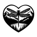 Dragonfly Silhouette 33 SVG silhouette design for Cricut, Silhouette, laser cutting, vinyl, sublimation, and craft projects.