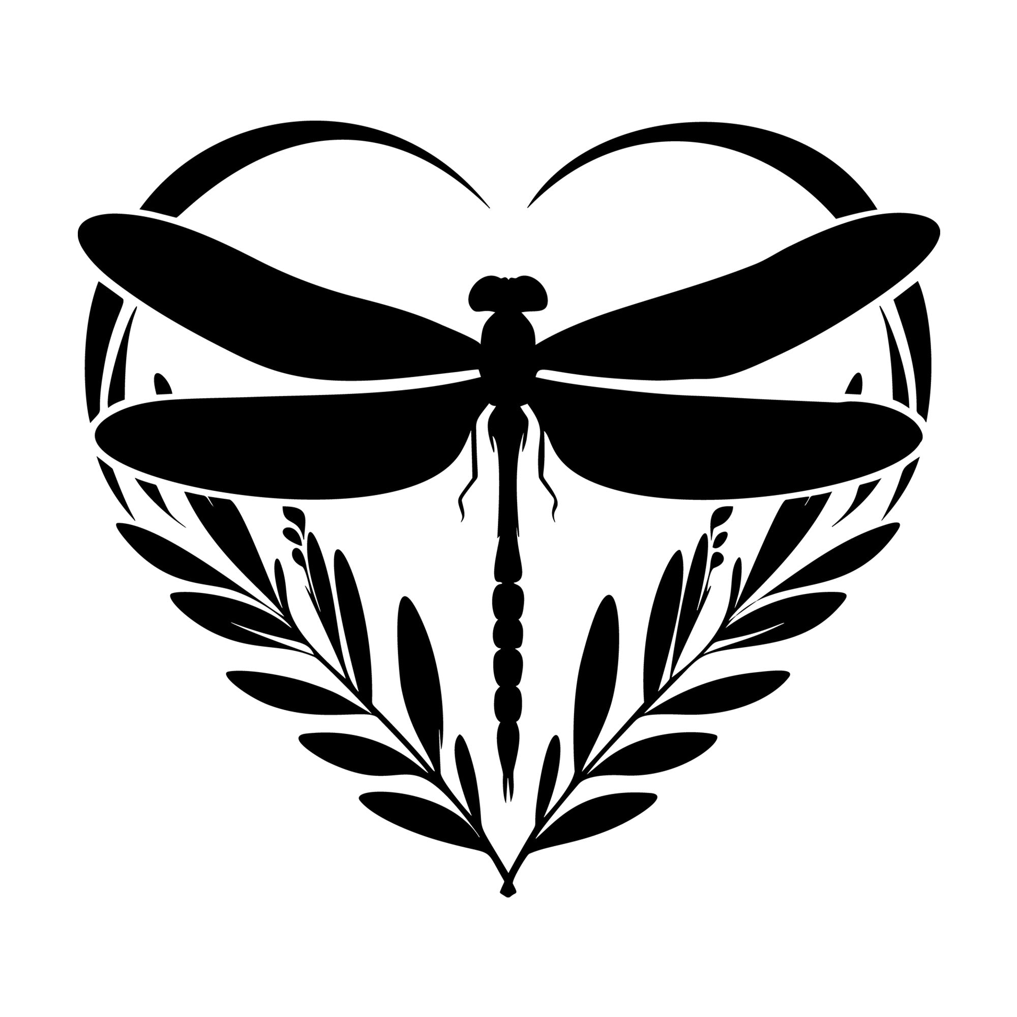 Dragonfly Silhouette 35 SVG silhouette design for Cricut, Silhouette, laser cutting, vinyl, sublimation, and craft projects.