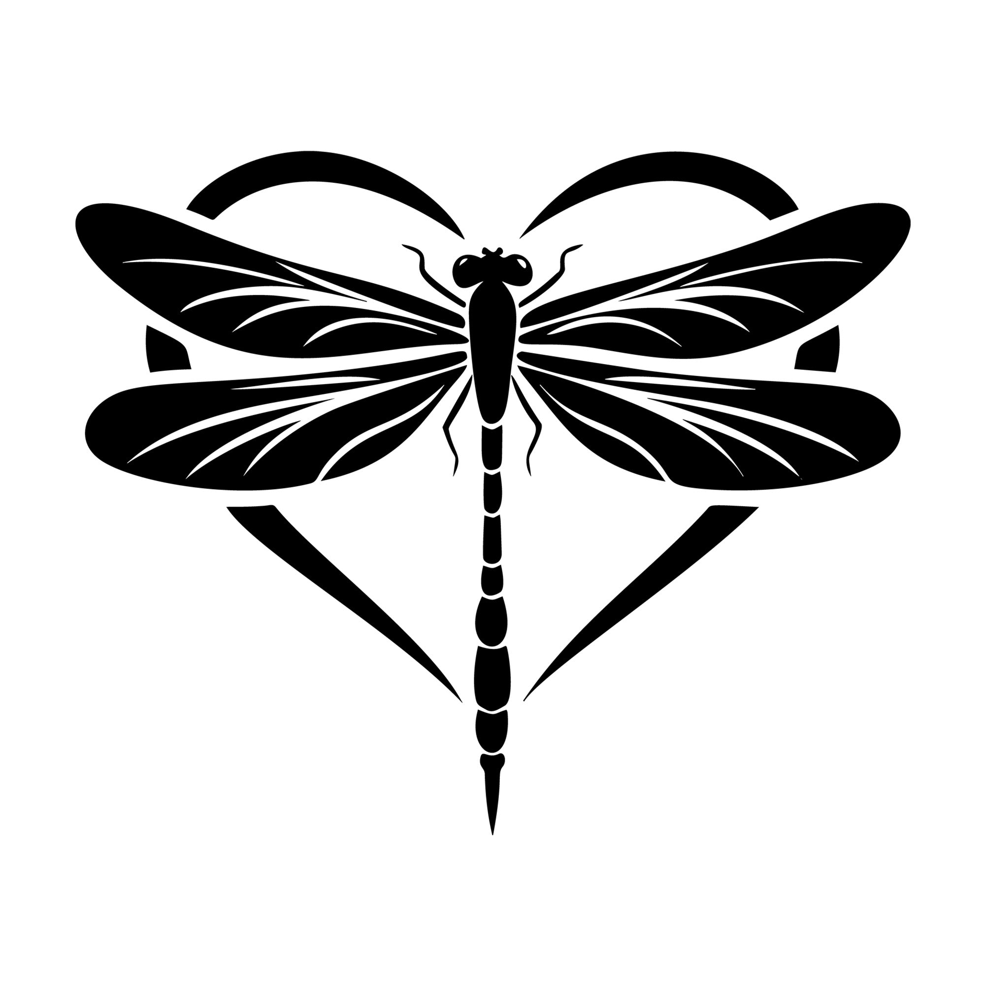 Dragonfly Silhouette 36 SVG silhouette design for Cricut, Silhouette, laser cutting, vinyl, sublimation, and craft projects.