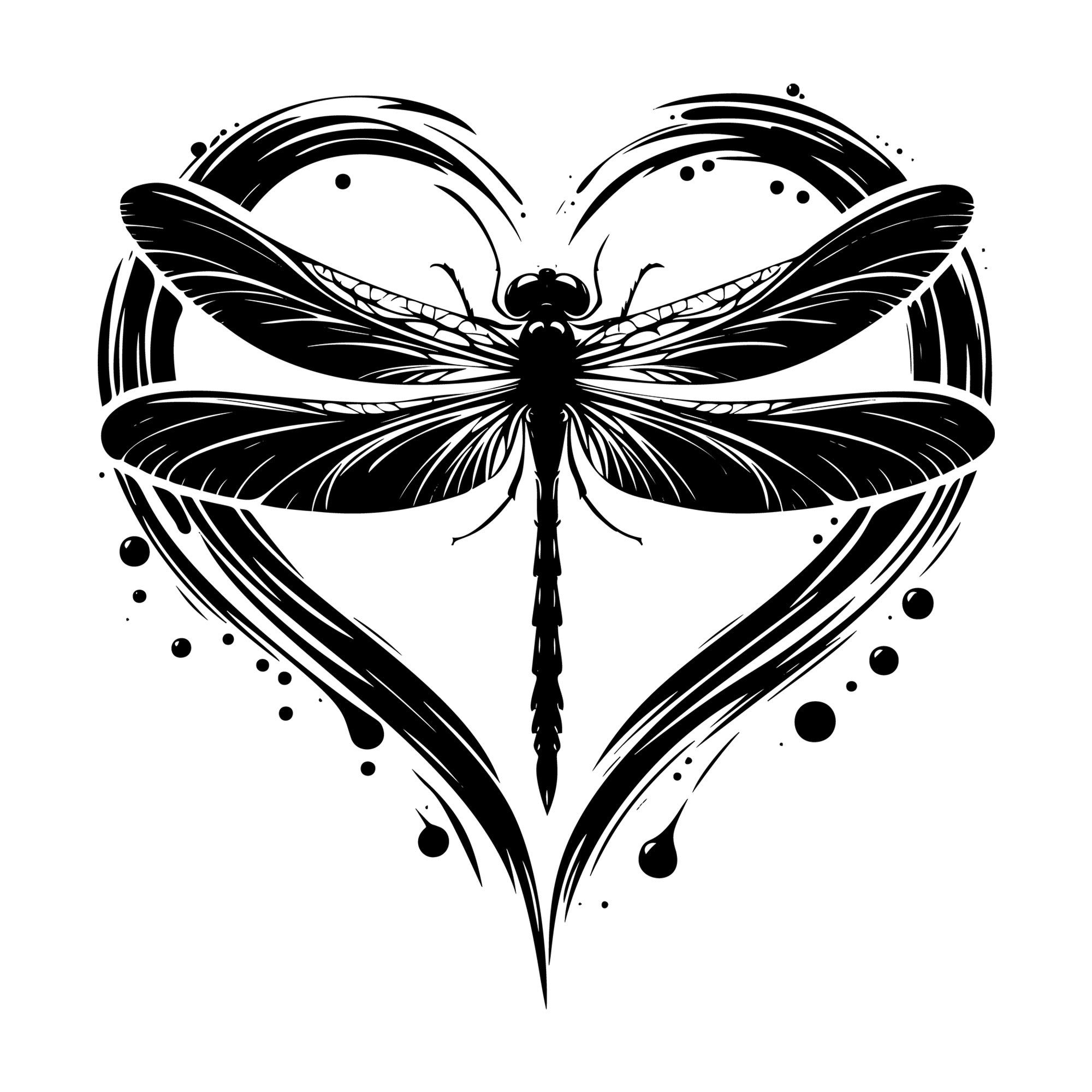 Dragonfly Silhouette 37 SVG silhouette design for Cricut, Silhouette, laser cutting, vinyl, sublimation, and craft projects.