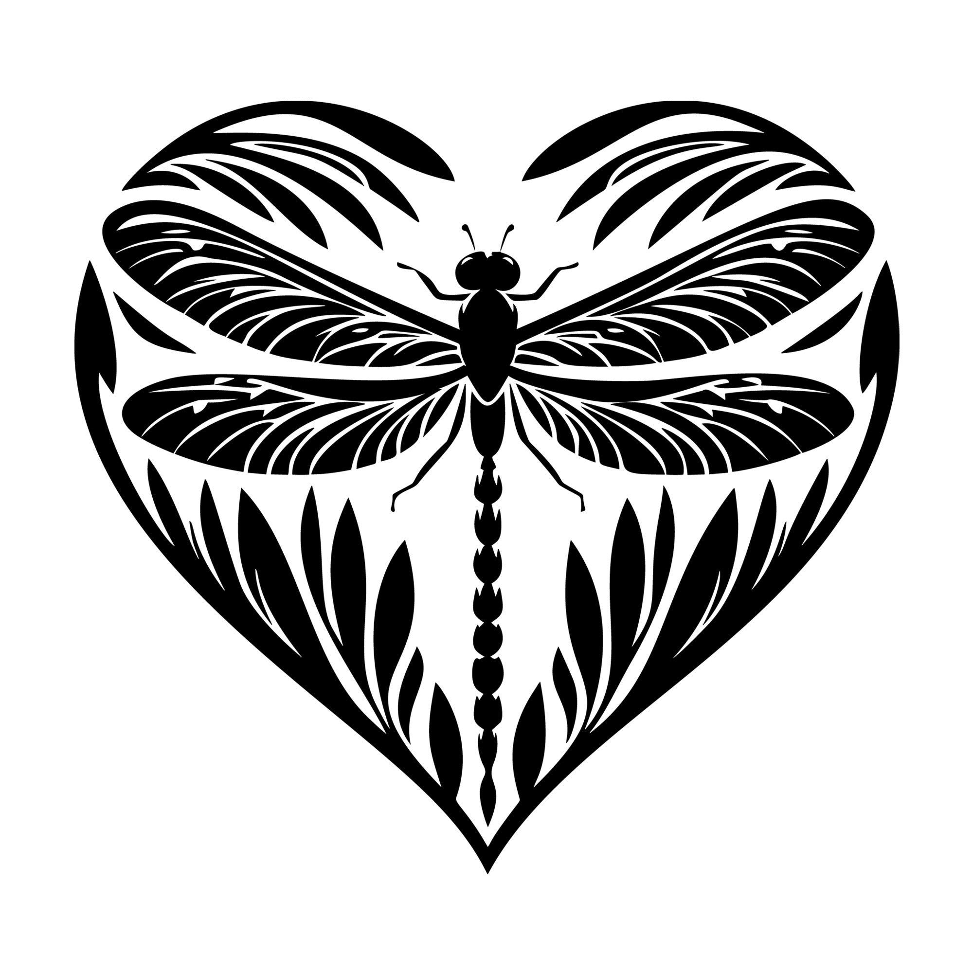 Dragonfly Silhouette 38 SVG silhouette design for Cricut, Silhouette, laser cutting, vinyl, sublimation, and craft projects.