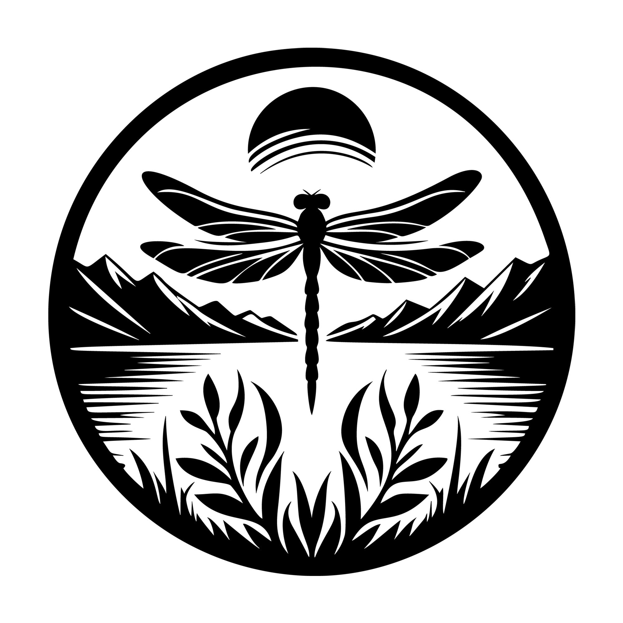 Dragonfly Silhouette 41 SVG silhouette design for Cricut, Silhouette, laser cutting, vinyl, sublimation, and craft projects.