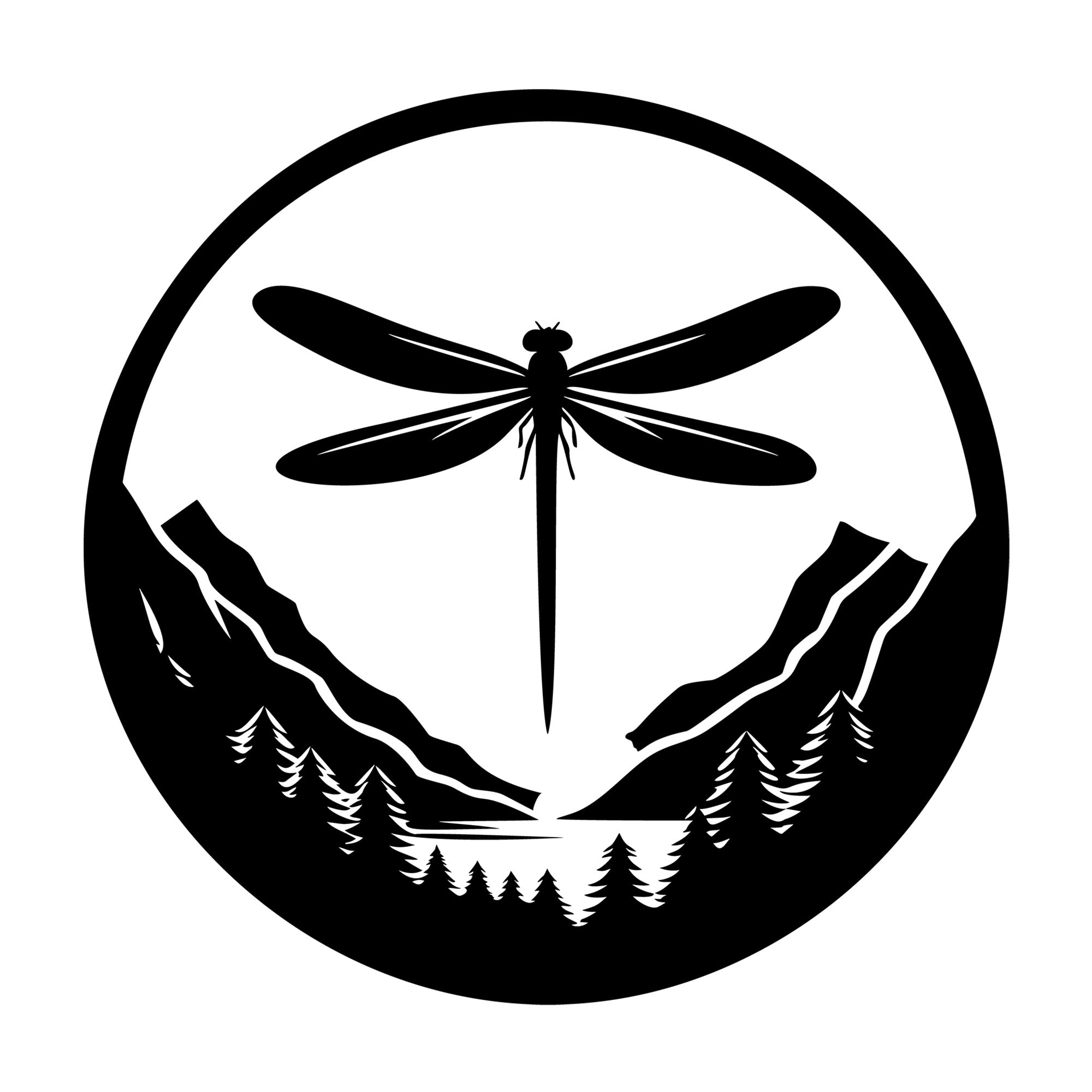 Dragonfly Silhouette 44 SVG silhouette design for Cricut, Silhouette, laser cutting, vinyl, sublimation, and craft projects.