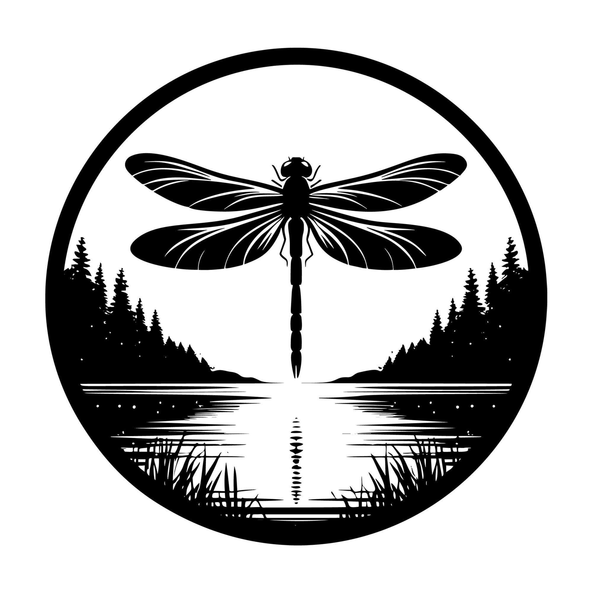 Dragonfly Silhouette 45 SVG silhouette design for Cricut, Silhouette, laser cutting, vinyl, sublimation, and craft projects.