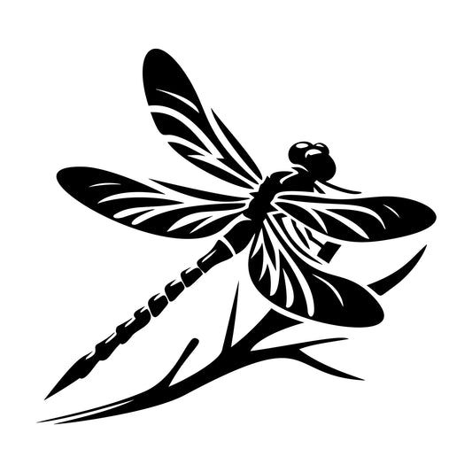 Dragonfly Silhouette 7 SVG silhouette design for Cricut, Silhouette, laser cutting, vinyl, sublimation, and craft projects.