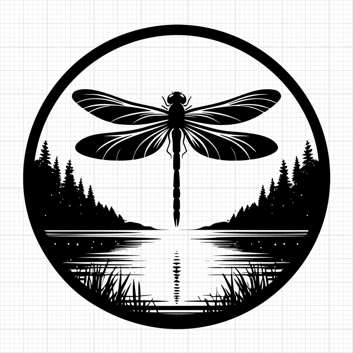 Dragonfly Silhouette 45