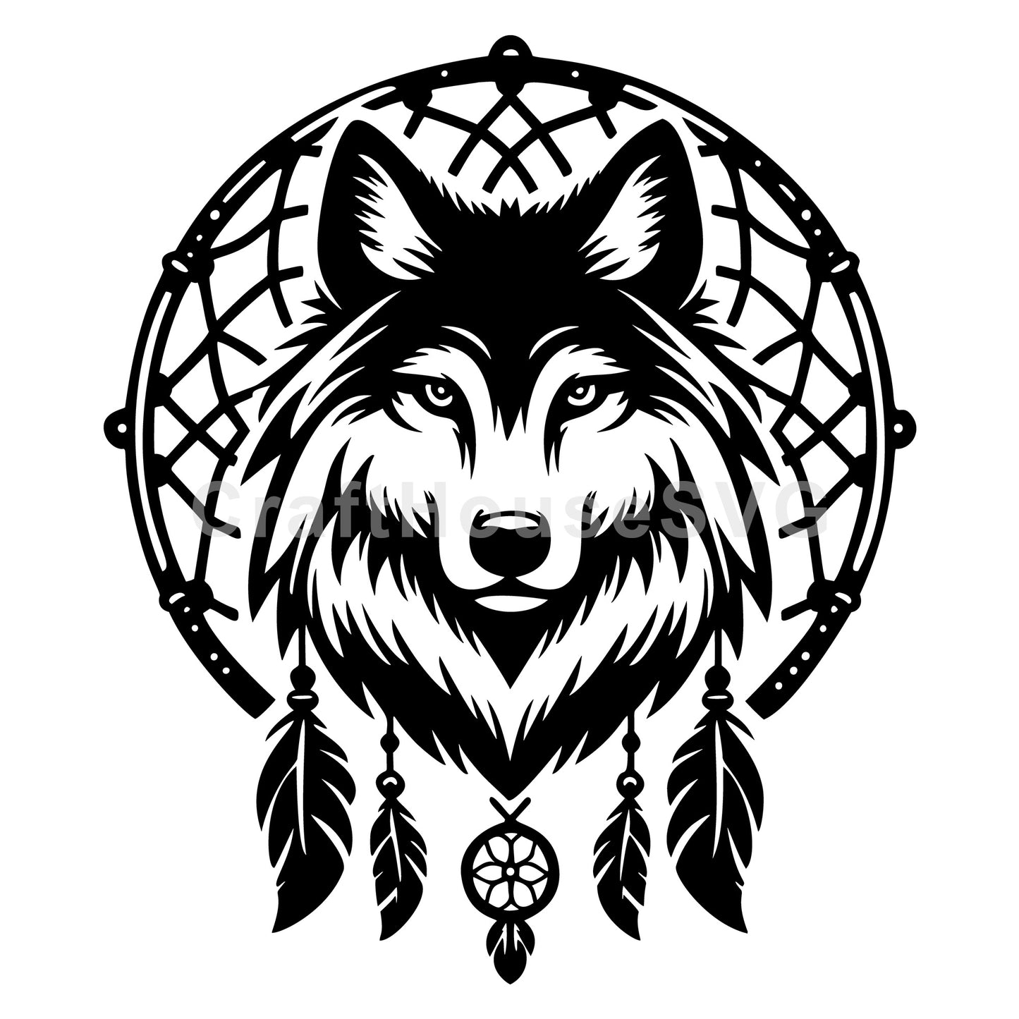 Dreamcatcher Wolf SVG