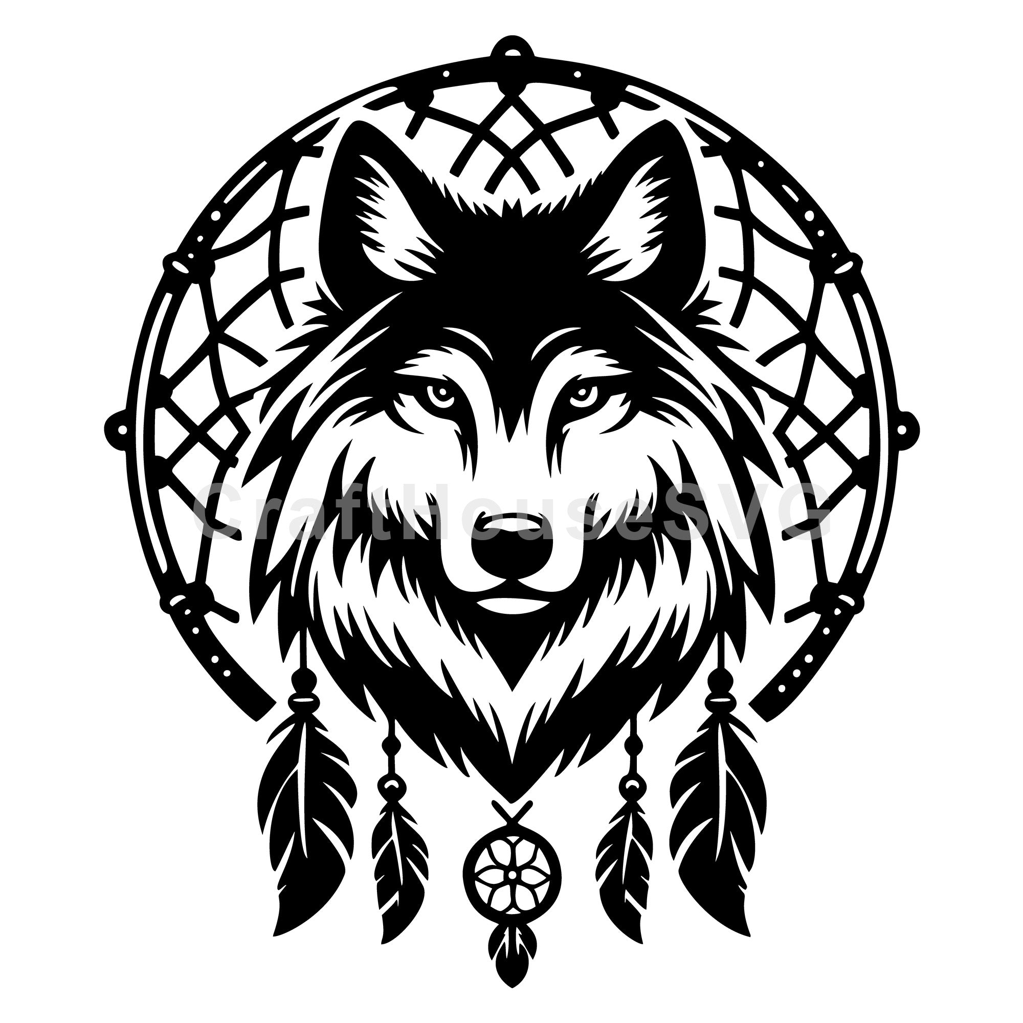 Dreamcatcher Wolf SVG