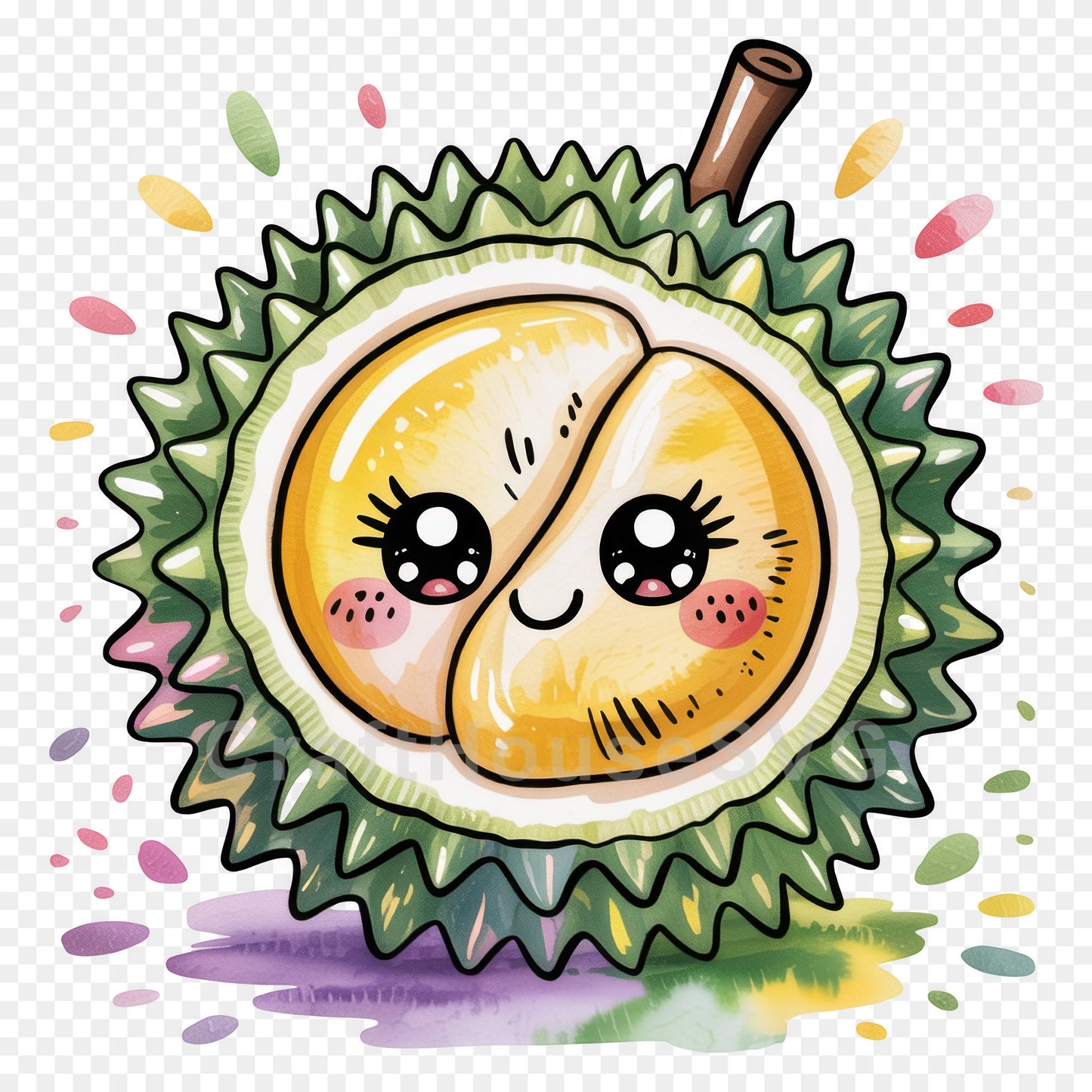 Kawaii Fruit Clipart Sublimation PNG Bundle