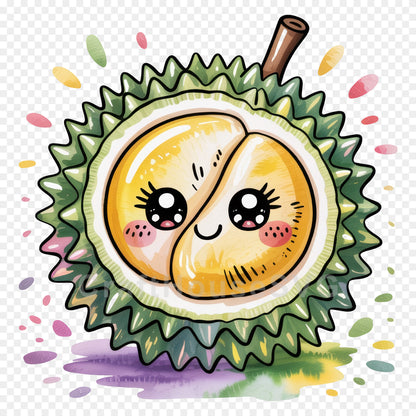 Kawaii Fruit Clipart Sublimation PNG Bundle