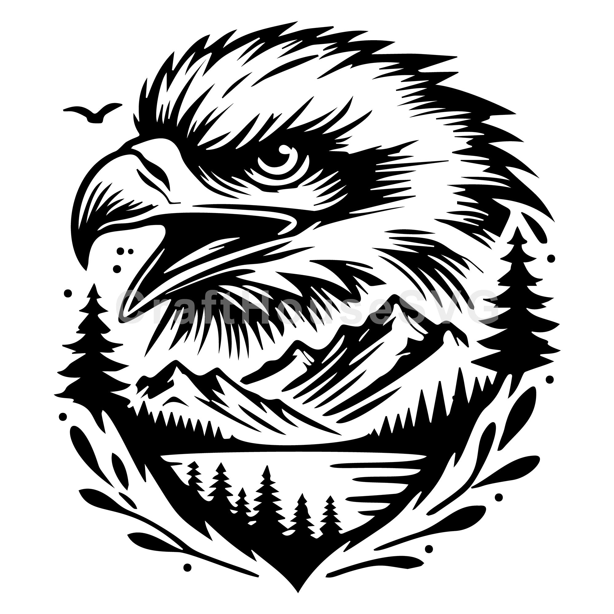 Eagle Nature Scene SVG