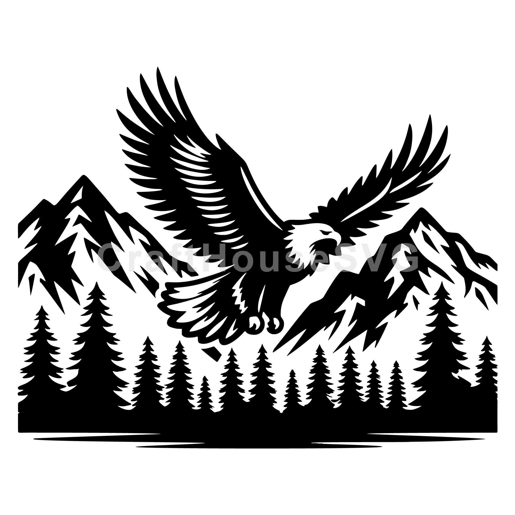 Eagle Scenic Forest SVG