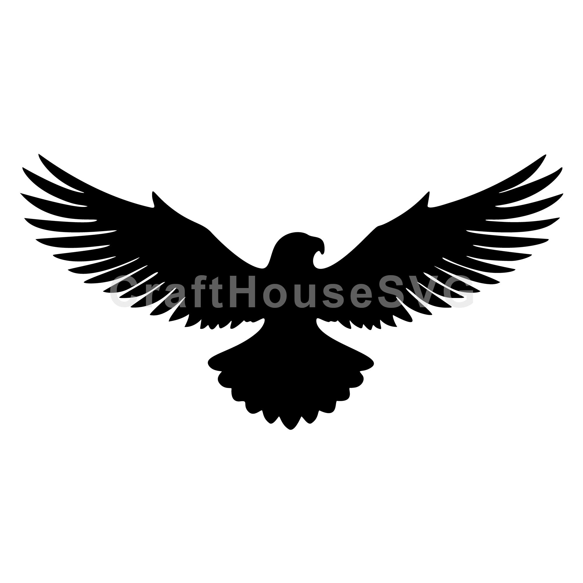 Eagle Spread Wings Silhouette SVG