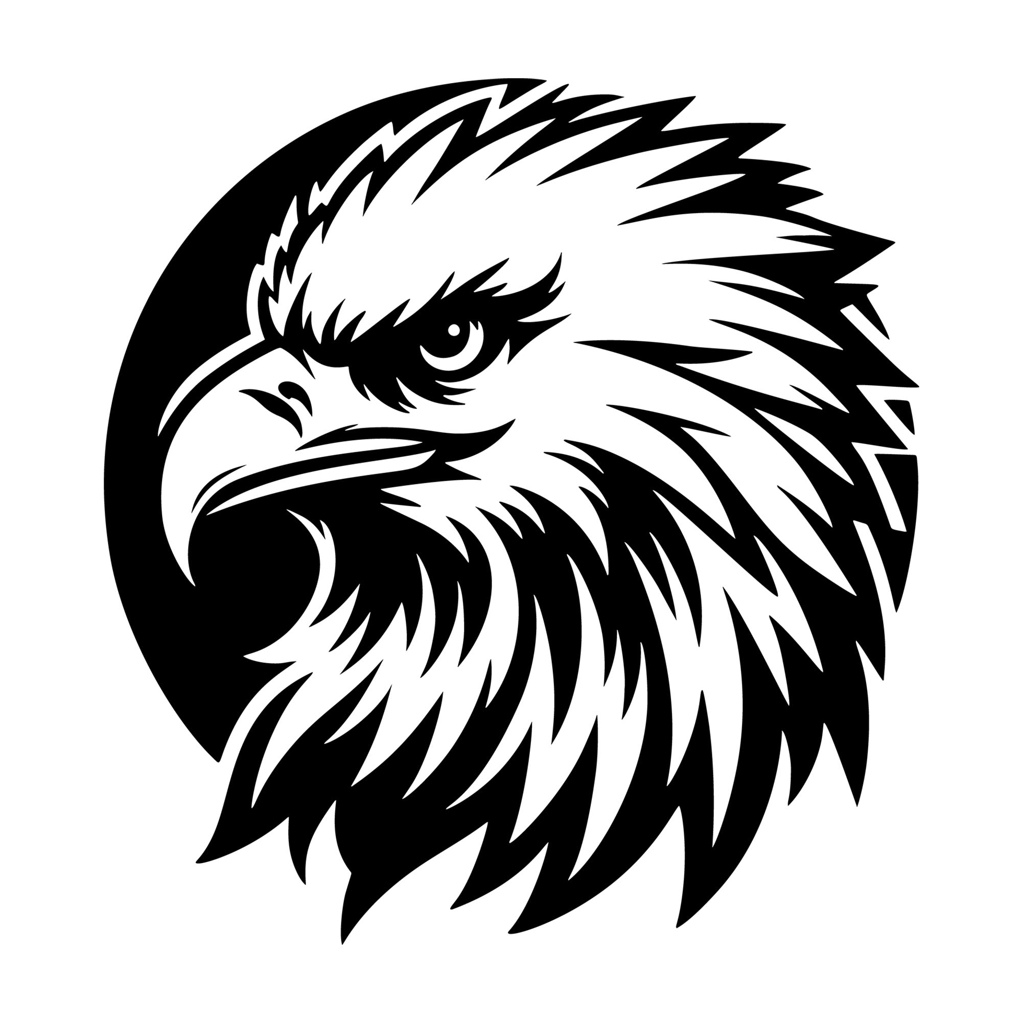 Eagle Head SVG design for Cricut, Silhouette, laser cutting, vinyl, sublimation, and craft projects.