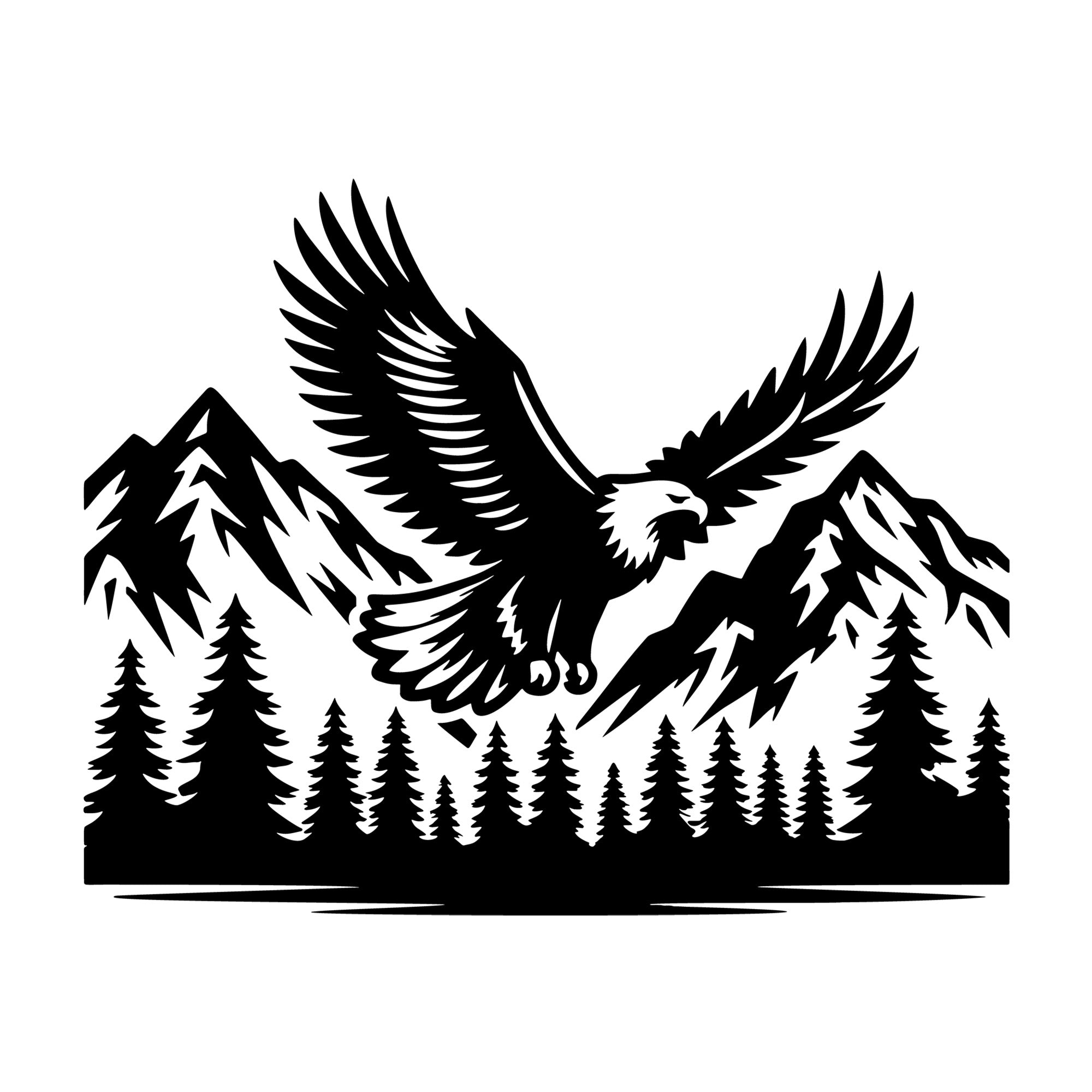 Eagle Scenic SVG design for Cricut, Silhouette, laser cutting, vinyl, sublimation, and craft projects.
