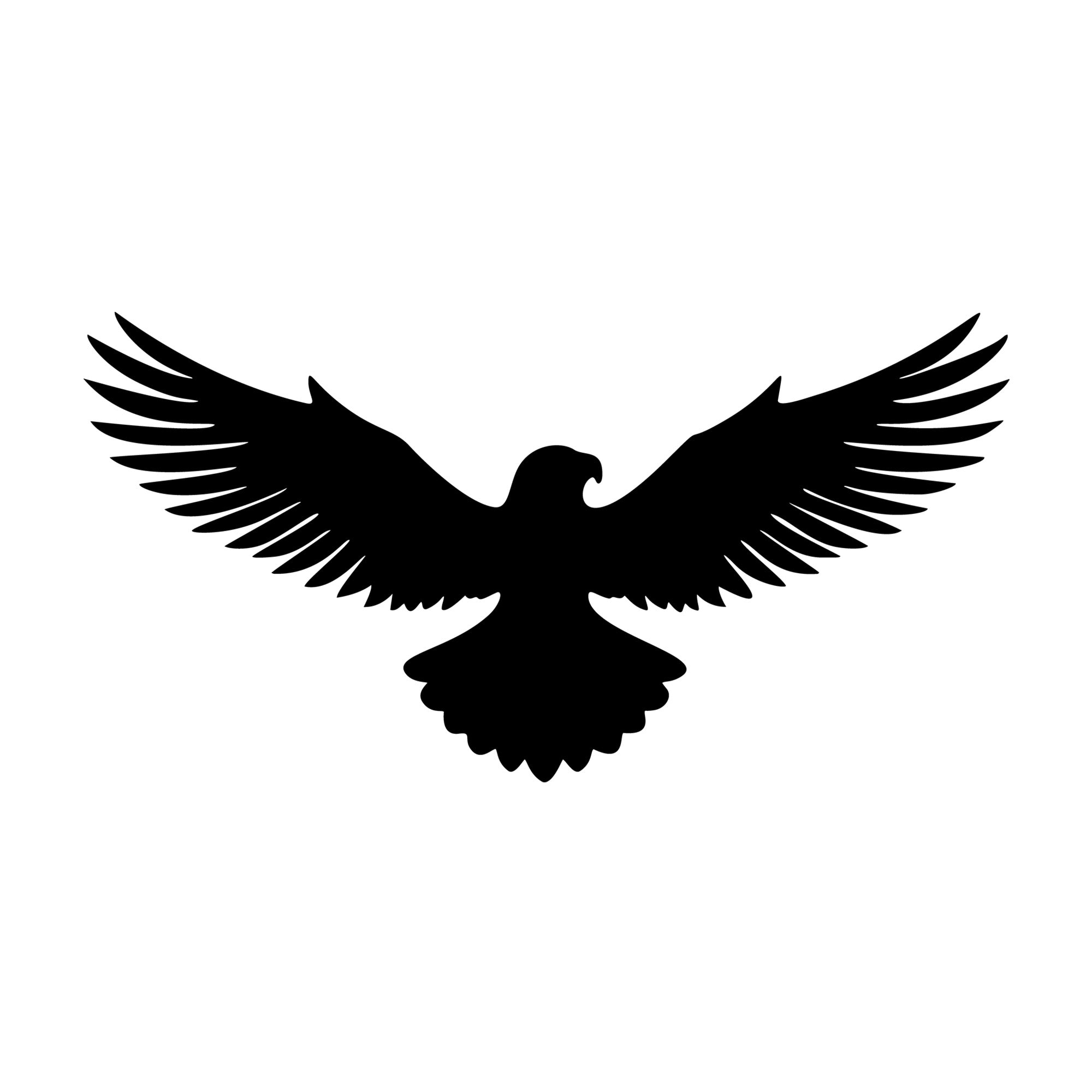 Eagle Spread Wings Silhouette SVG design for Cricut, Silhouette, laser cutting, vinyl, sublimation, and craft projects.