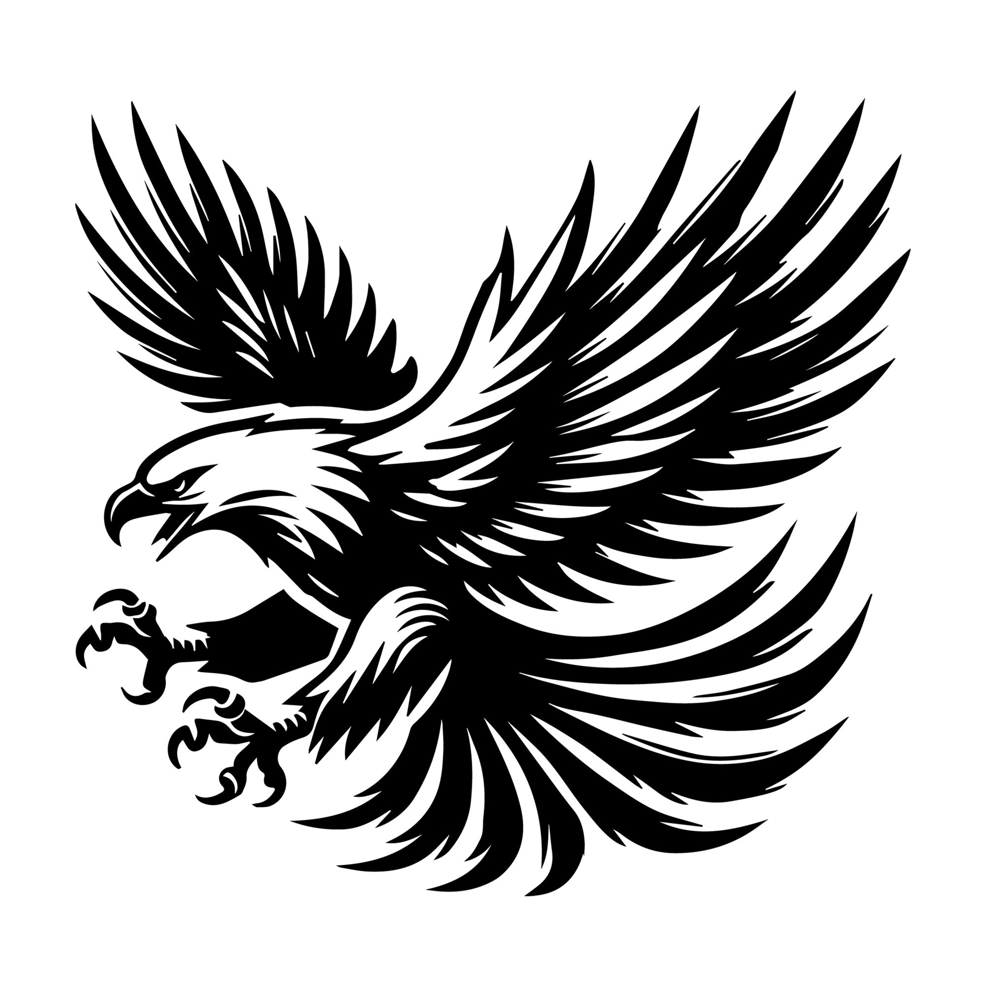 Eagle in Flight SVG design for Cricut, Silhouette, laser cutting, vinyl, sublimation, and craft projects.