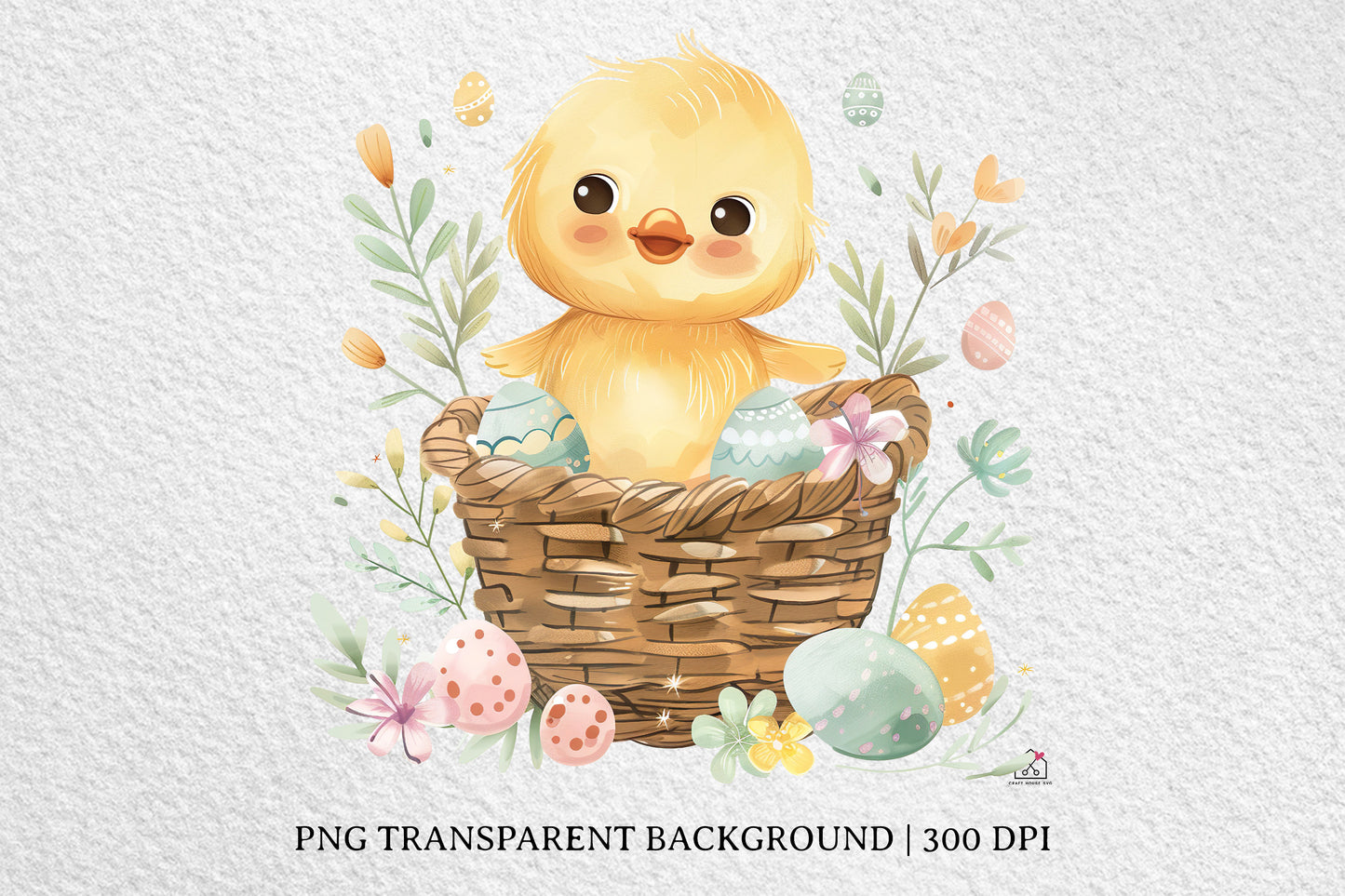 Watercolor Easter Basket Sublimation Bundle Clip Art PNG