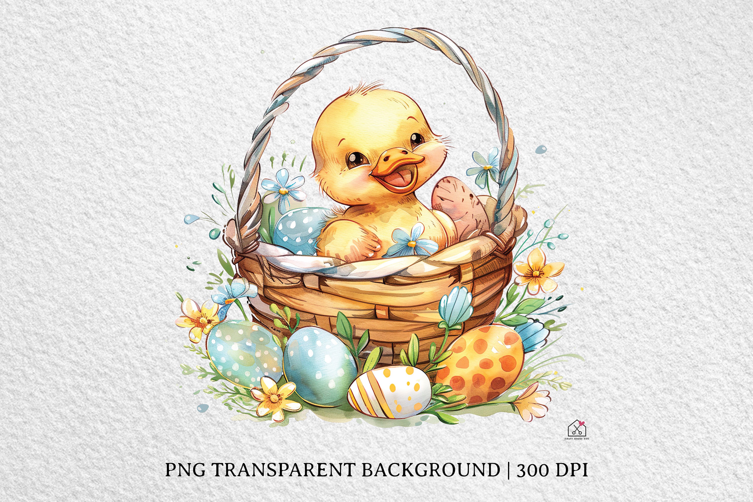 Watercolor Easter Basket Sublimation Bundle Clip Art PNG - Craft House SVG