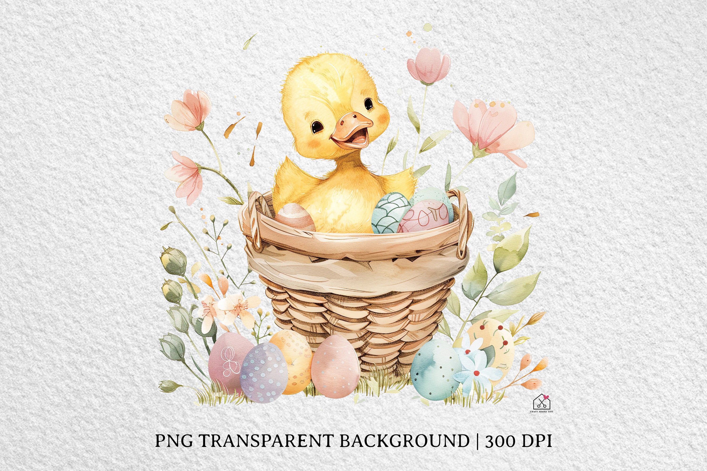 Watercolor Easter Basket Sublimation Bundle Clip Art PNG - Craft House SVG