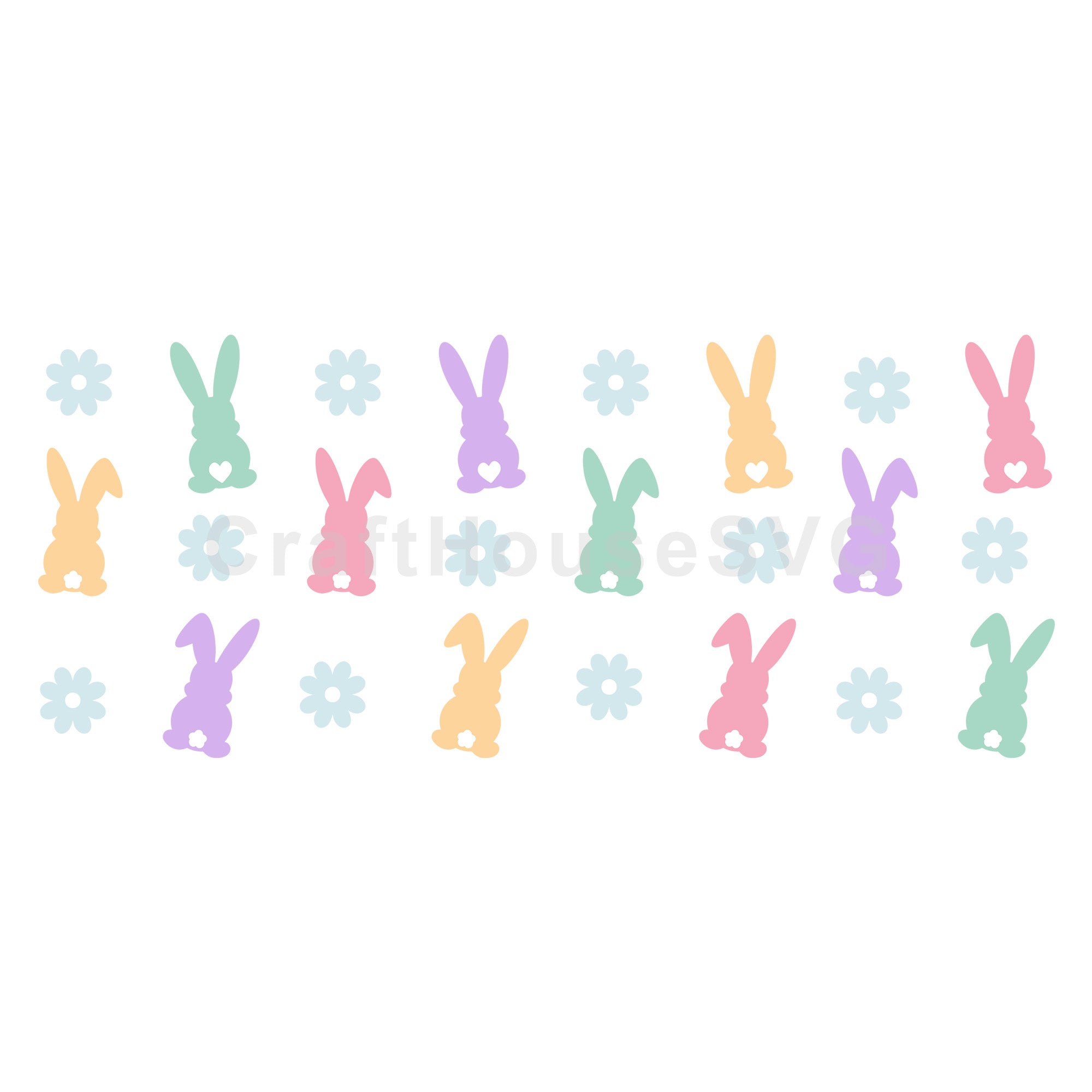 Easter Bunny SVG 16 Oz Glass Can Wrap Cut File