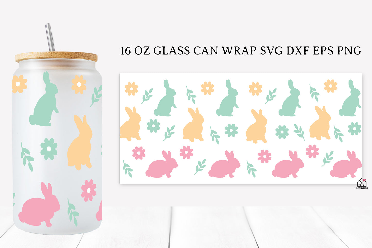 Easter 16 Oz Glass Can Wrap SVG Bundle