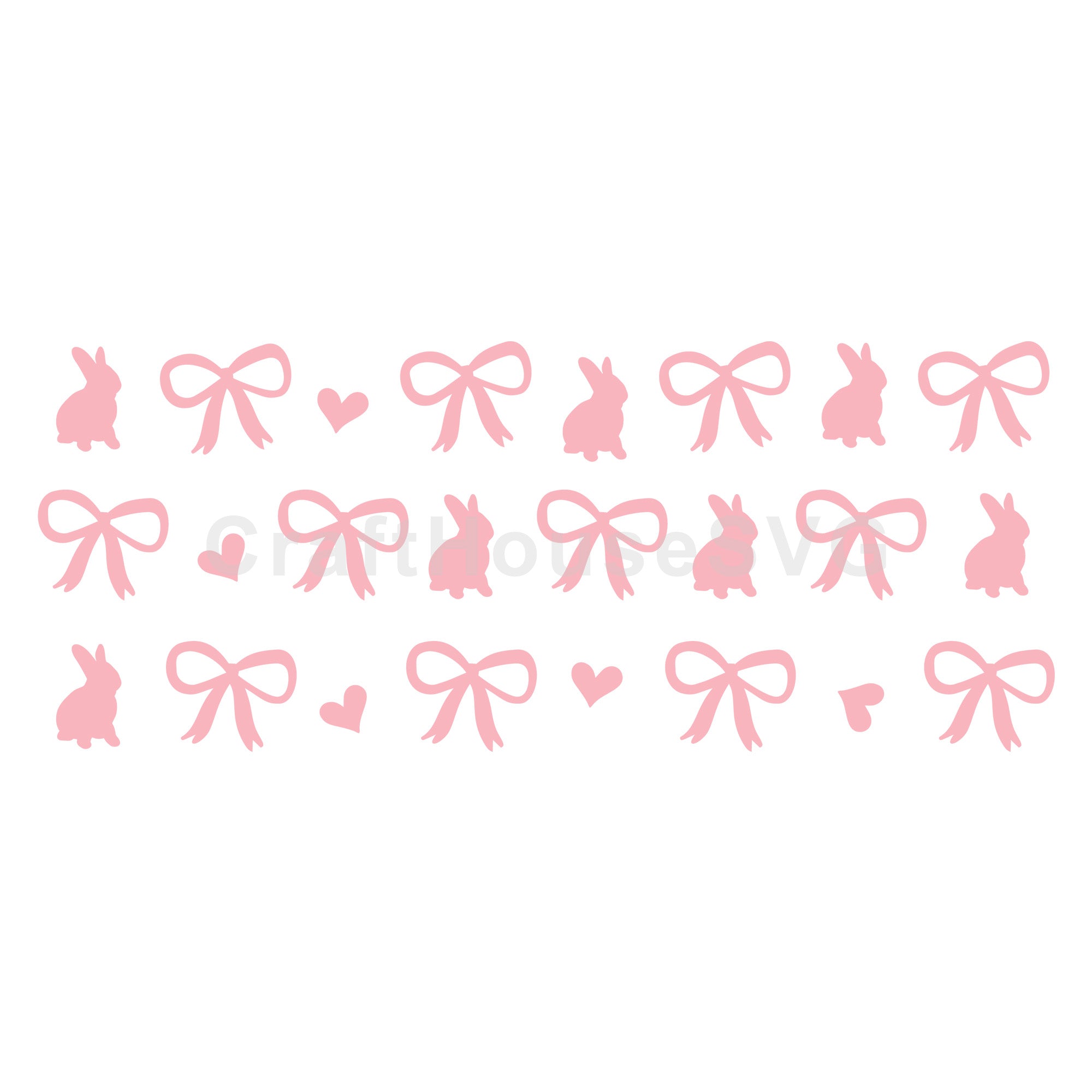 Coquette Bows and Easter Bunny SVG 16 Oz Glass Can Wrap Cut File