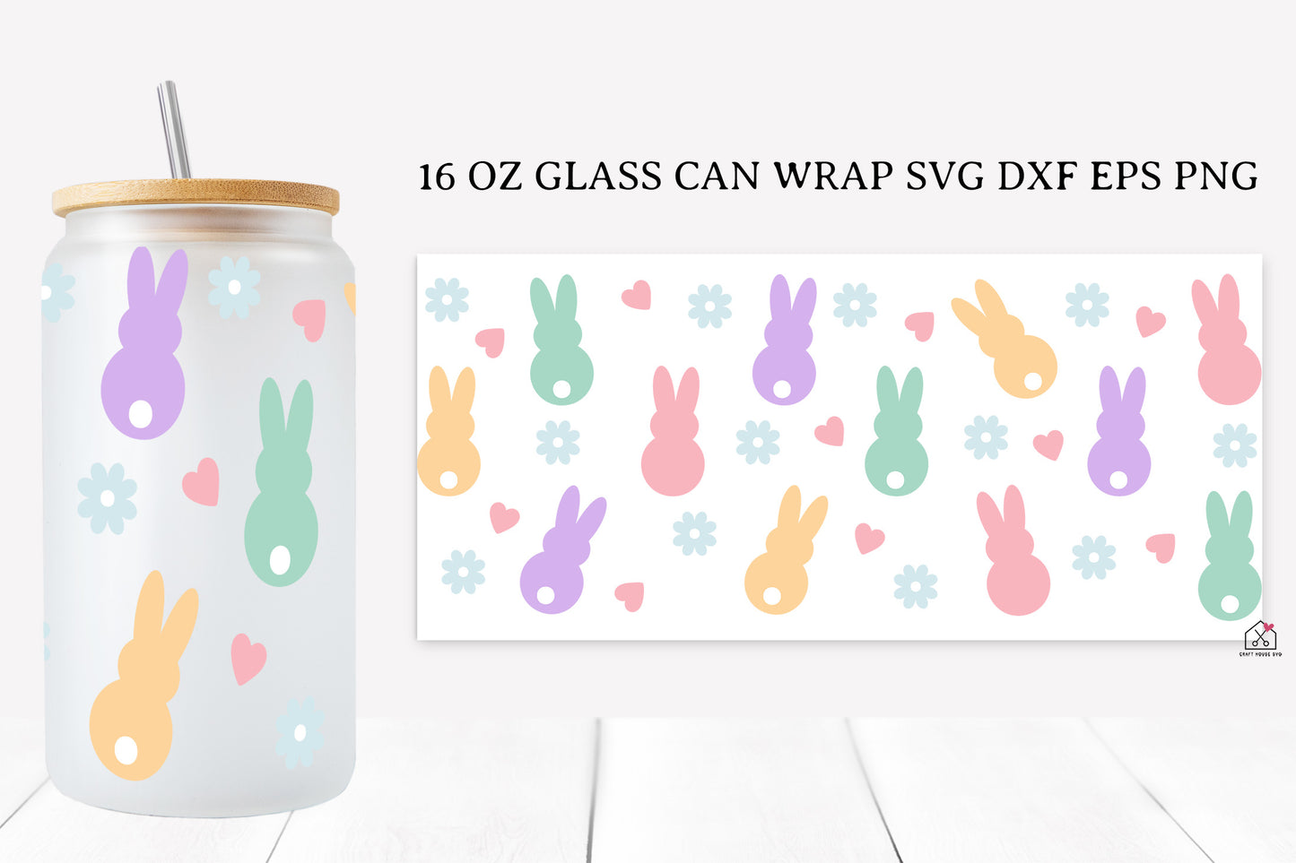 Easter 16 Oz Glass Can Wrap SVG Bundle