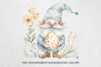 Watercolor Easter Gnome Sublimation Bundle Clip Art PNG