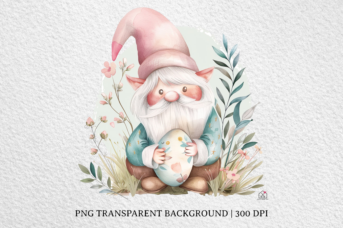 Watercolor Easter Gnome Sublimation Bundle Clip Art PNG
