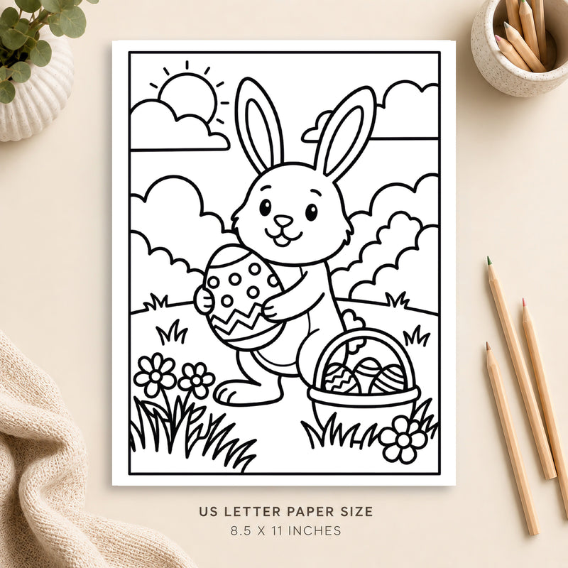 Easter Bunny Coloring Page 1