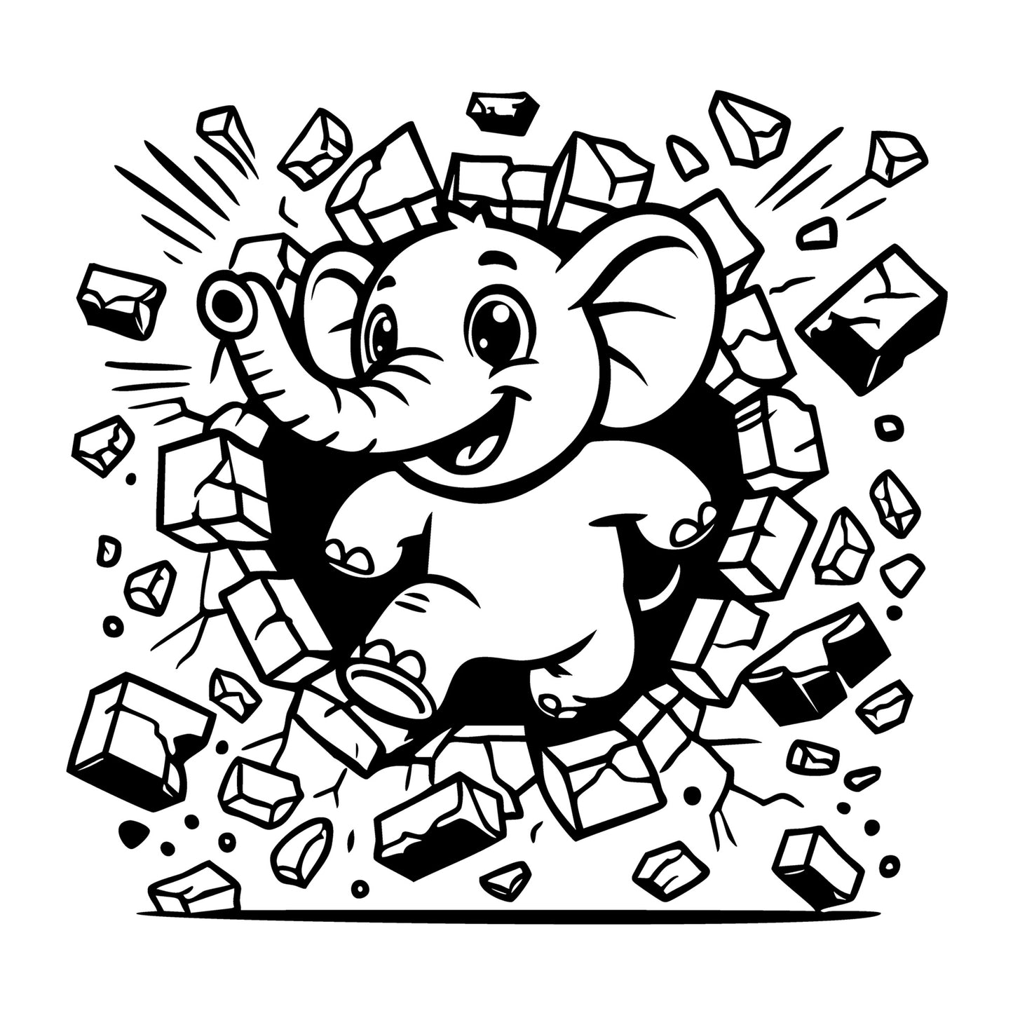 Elephant SVG for Cricut, Silhouette, laser cutting, vinyl, sublimation, animal crafts, decals, shirts, and DIY craft projects.