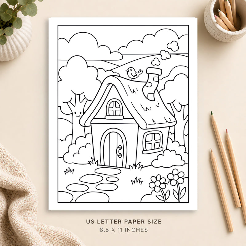 Enchanted Cottage Coloring Page 2