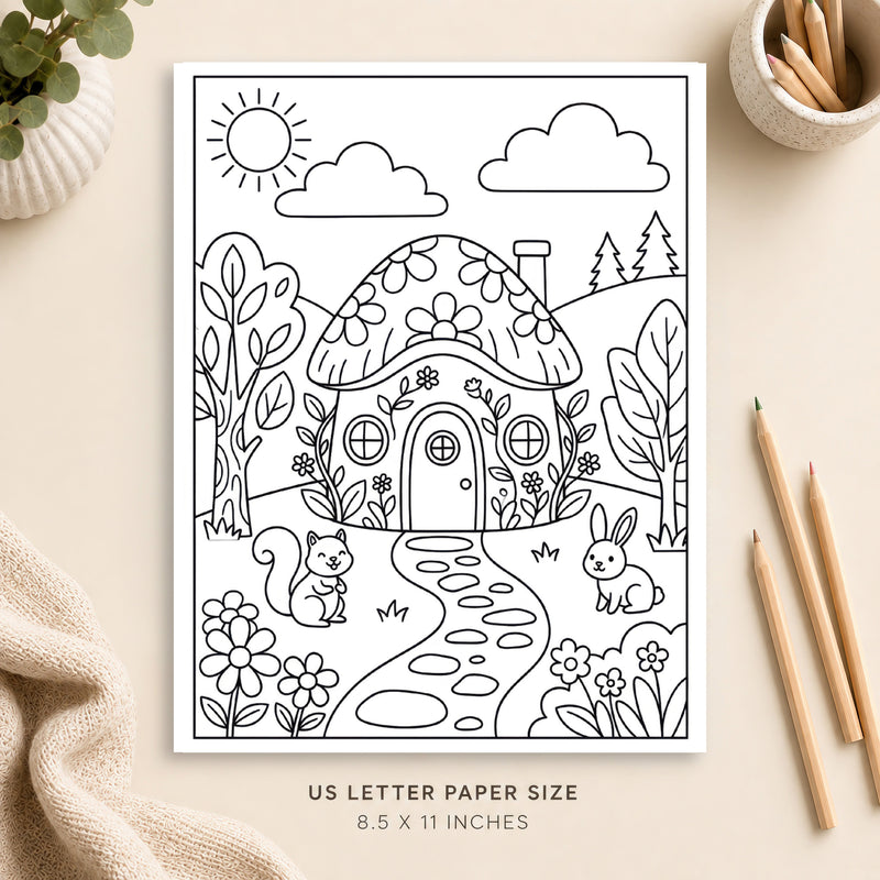 Enchanted Cottage Coloring Page 5