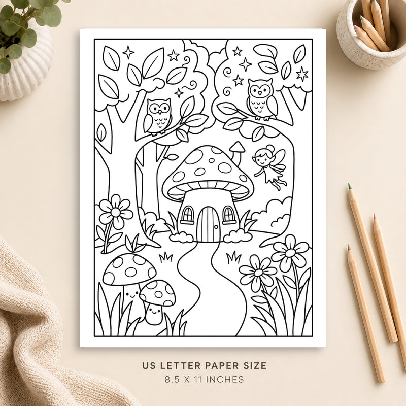 Enchanted Forest Coloring Page 1