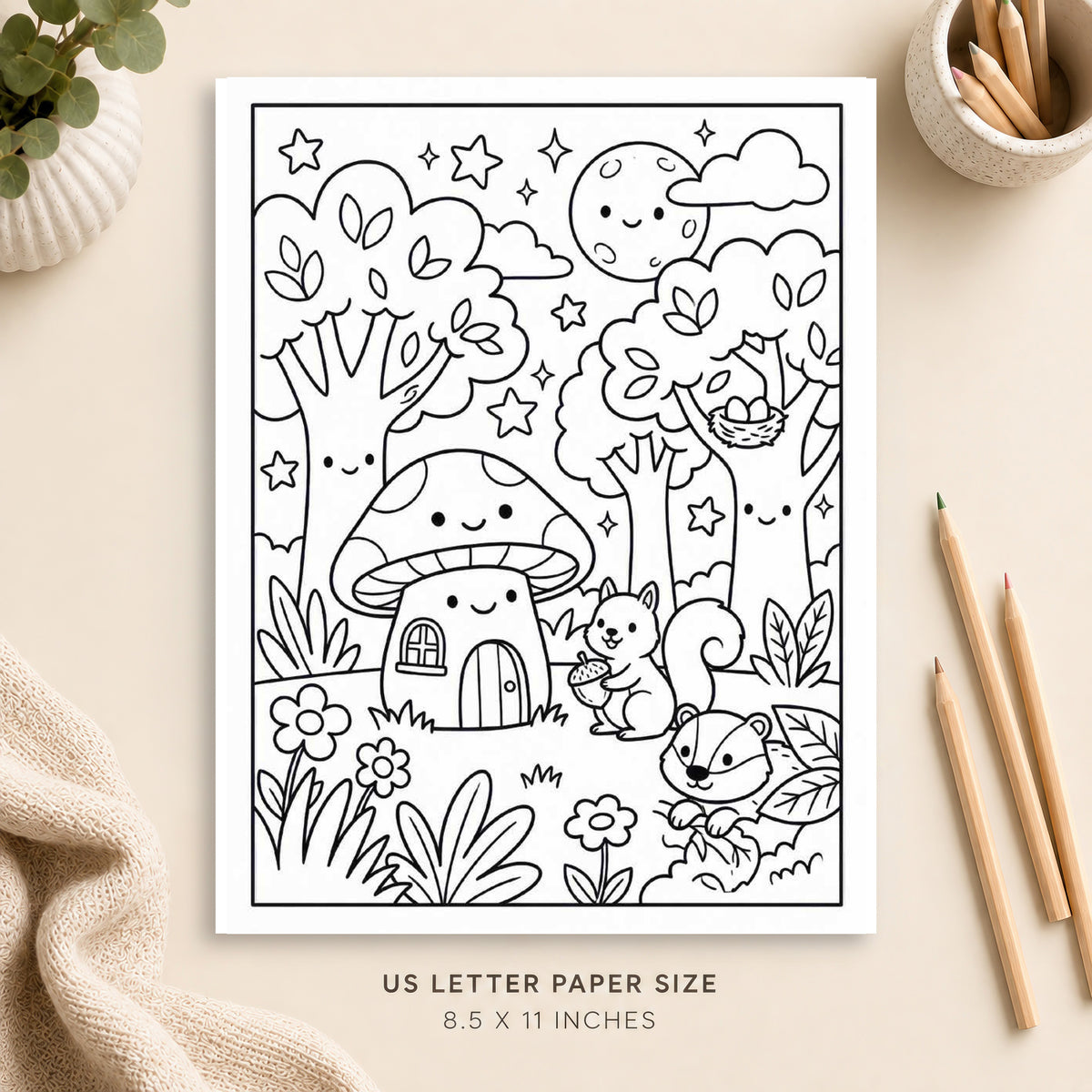 Enchanted Forest Coloring Page 2