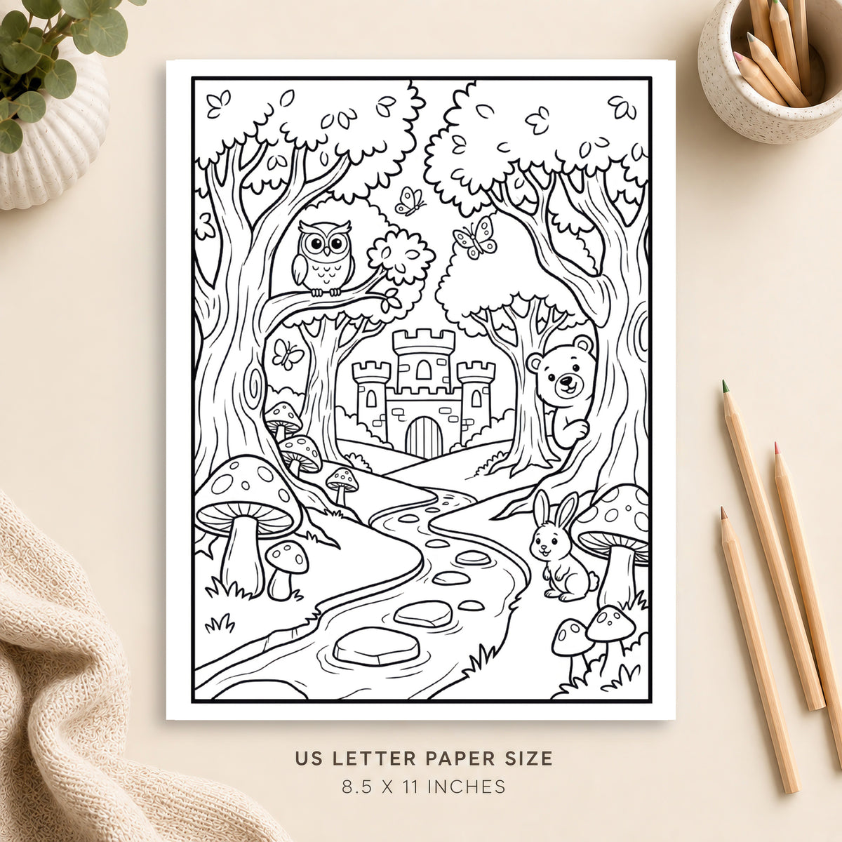 Enchanted Forest Coloring Page 3