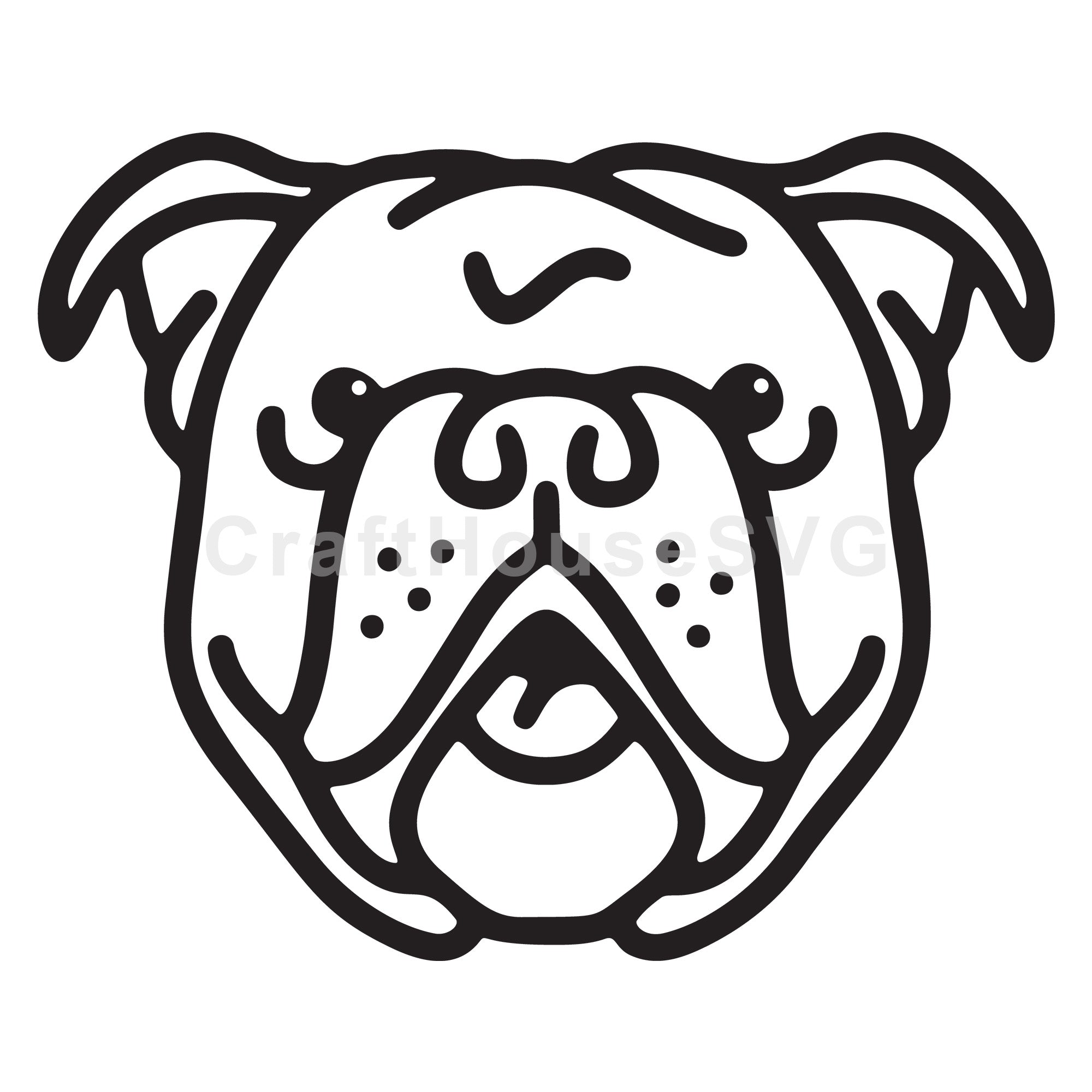 English Bulldog Line Art SVG