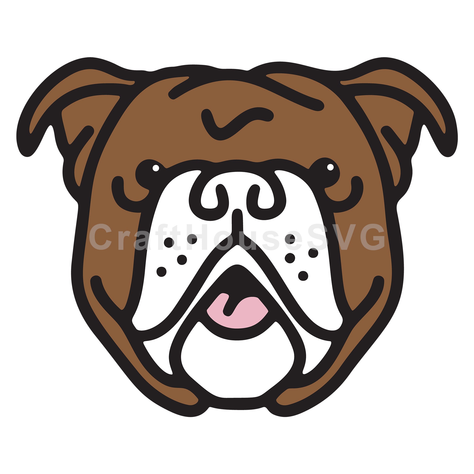 English Bulldog Layered SVG