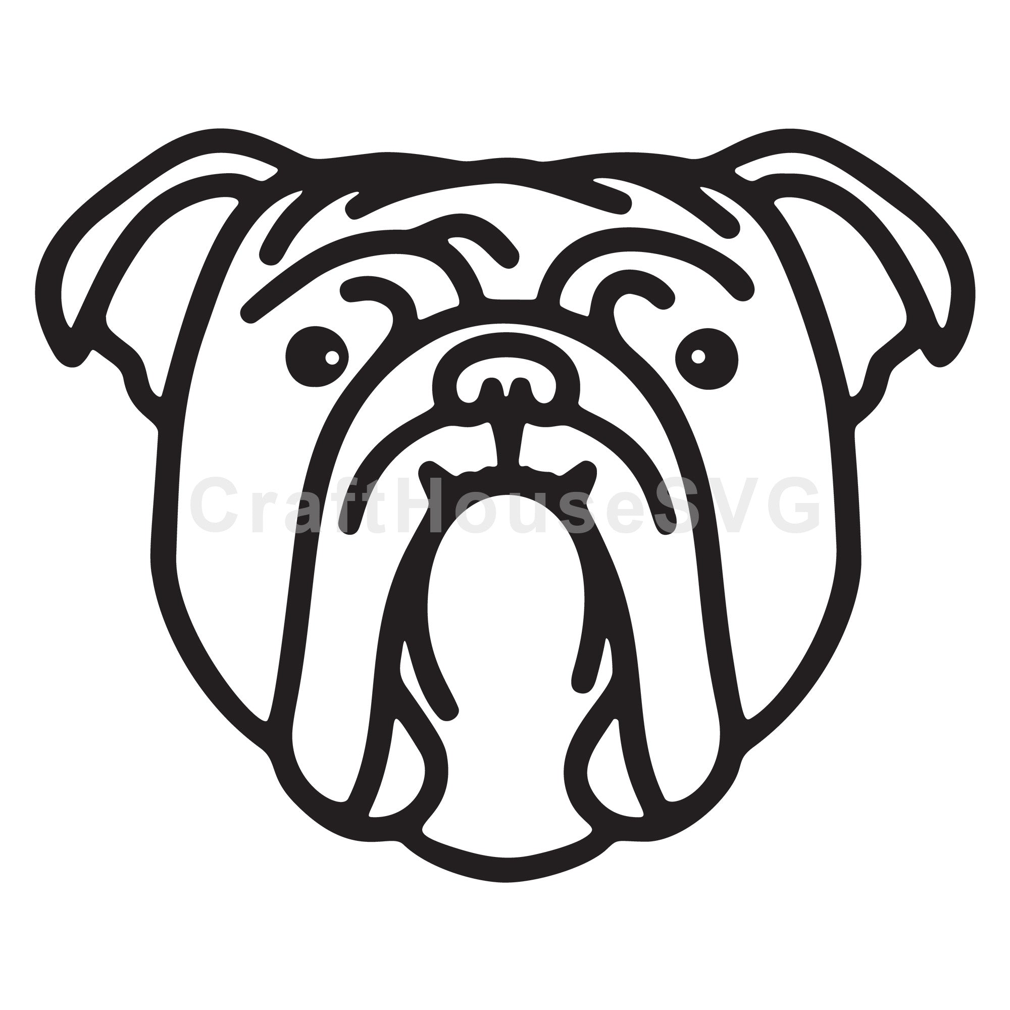 English Bulldog Outline SVG