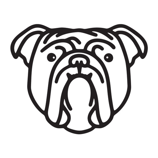 English Bulldog SVG dog outline design for Cricut, Silhouette, laser cutting, vinyl, sublimation, and pet craft projects.