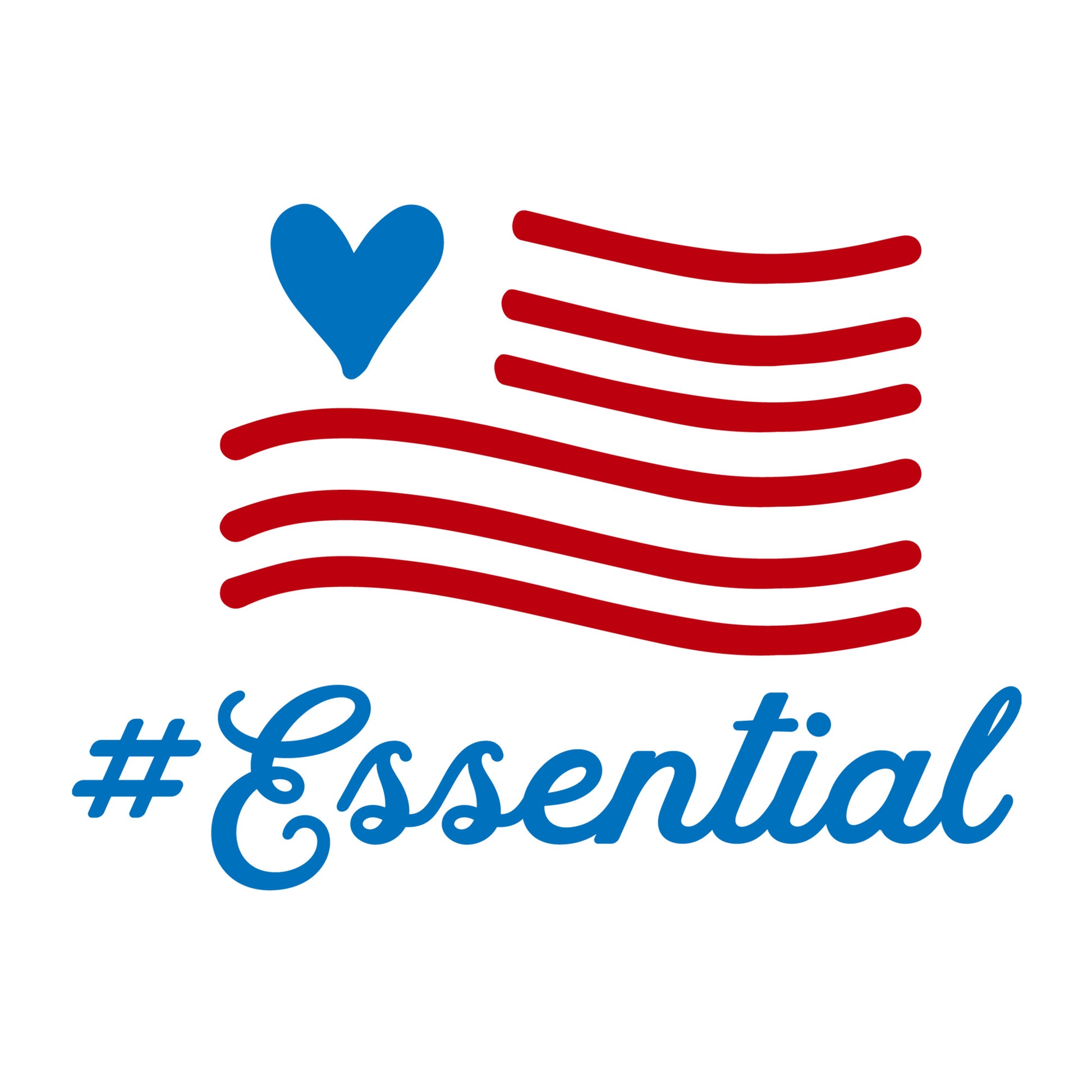 Essential American Flag SVG design for Cricut, Silhouette, laser cutting, vinyl, sublimation, shirts, decals, and essential worker craft projects.