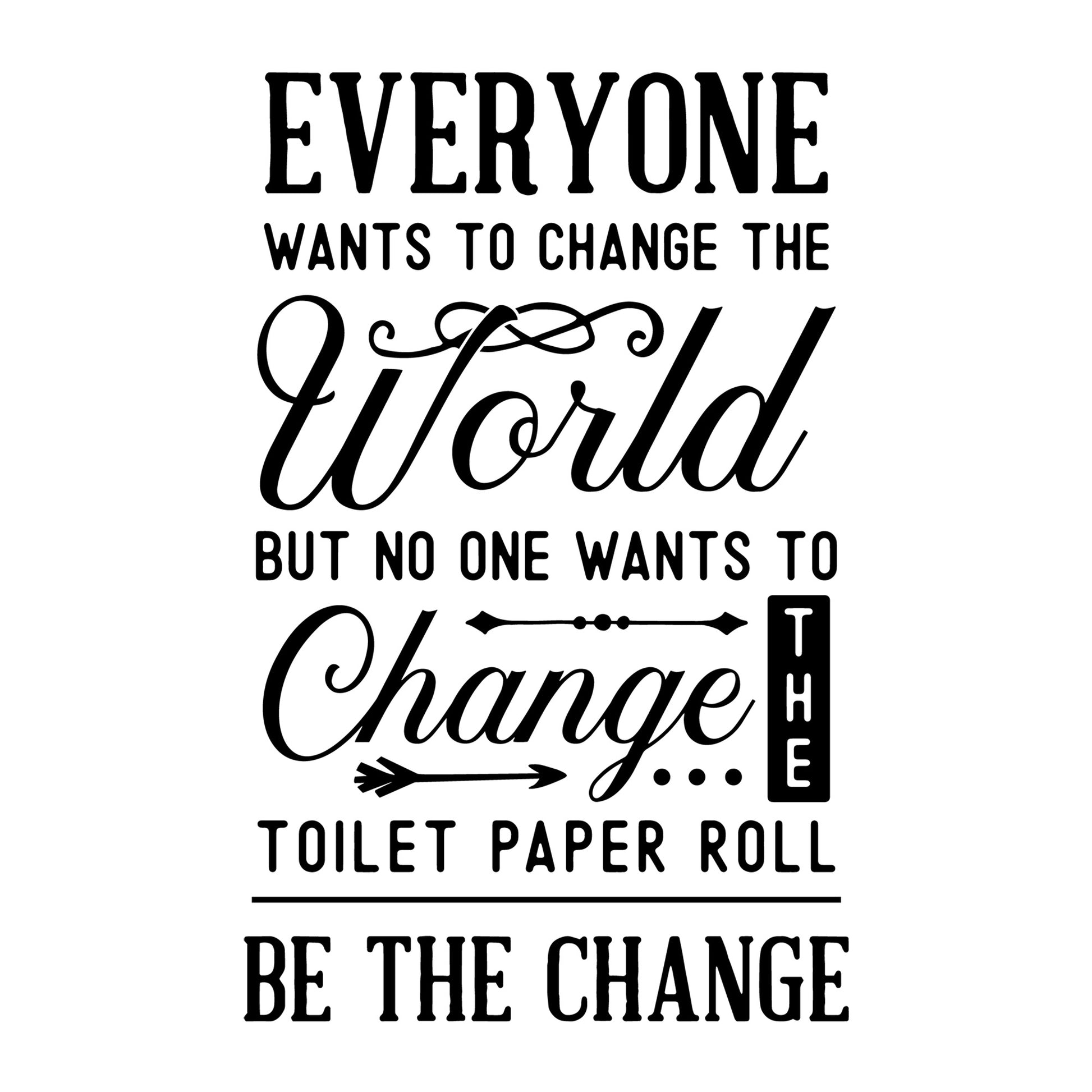 Everyone wants to change the world but no one SVG