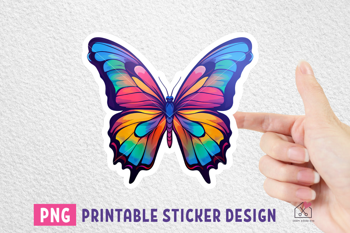 FREE Butterfly Sticker Design Print then Cut PNG - Free and Premium ...