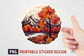 FREE Fall Autumn Scene Sticker Design Print then Cut PNG - Craft House SVG
